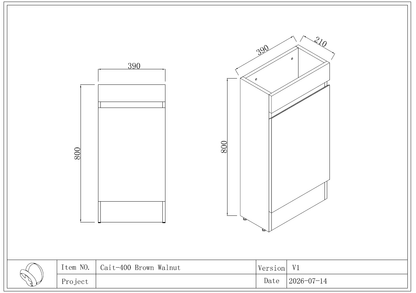 Cait FloorStanding Plywood VANITY 400MM