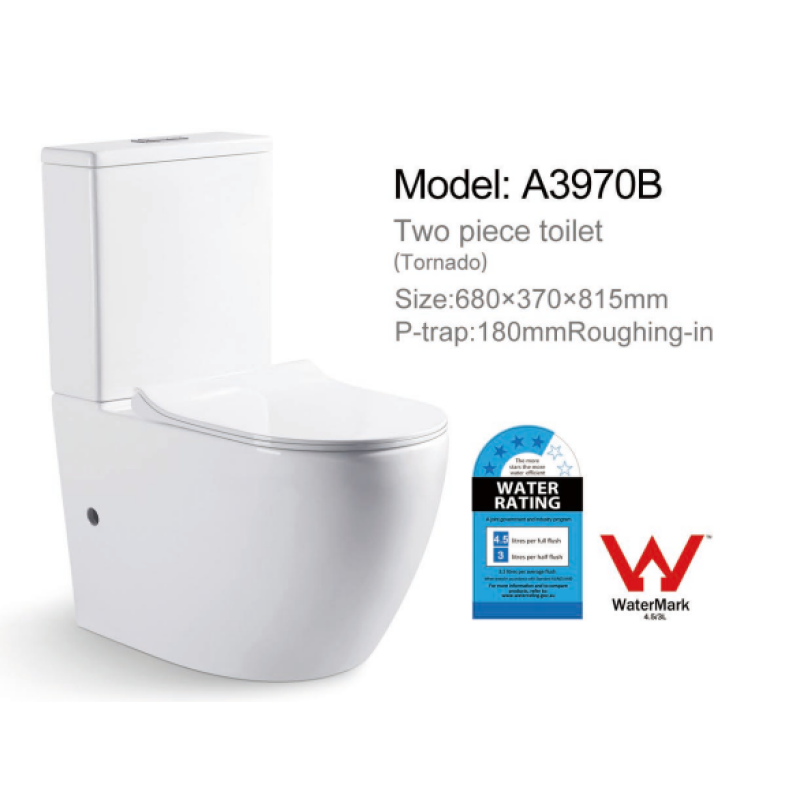 DN3970S Ceremic White Toilet Suite-Back to Wall Whirlpool Two Piece Toilets