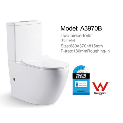 DN3970S Ceremic White Toilet Suite-Back to Wall Whirlpool Two Piece Toilets