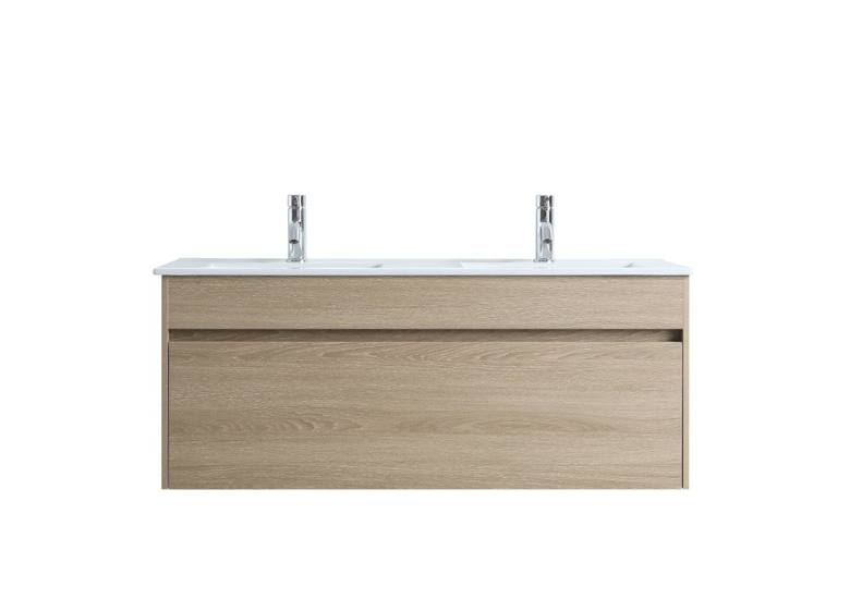 DNW Wall Hung Plywood VANITY Light Oak 1200MM DOUBLE BASIN