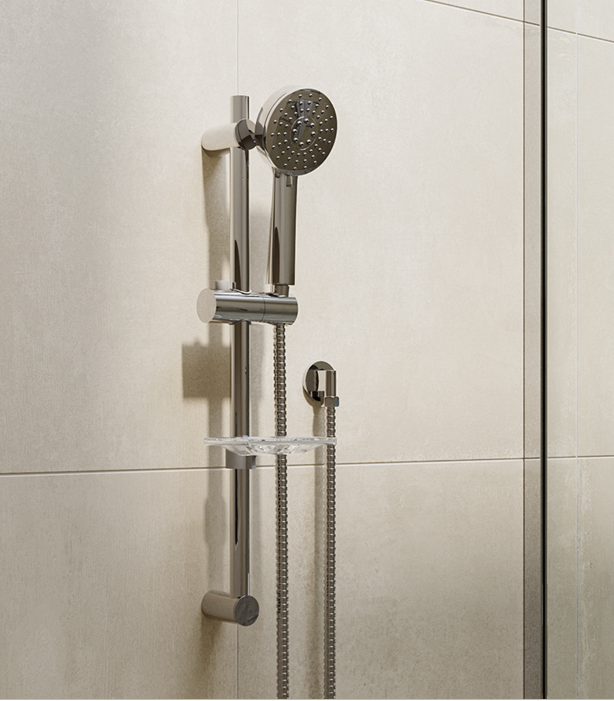 ELEMENTI CURA 3FCT SLIDE SHOWER 600MM CHROME