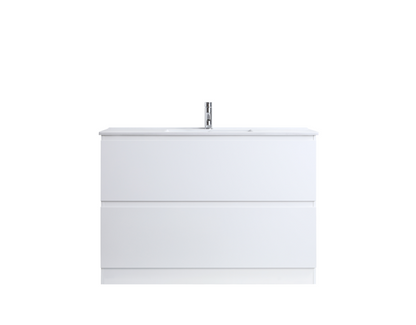 DNF FloorStanding Plywood VANITY GLOSSY WHITE DOUBLE DRAWERS 400MM~1500MM