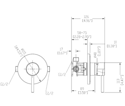 ELEMENTI UNO ALL PRESSURE SHOWER MIXER - CHROME