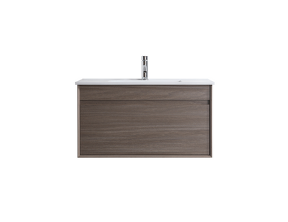 DNW Hamilton Dark Oak Plywood WallHung Vanity 900MM