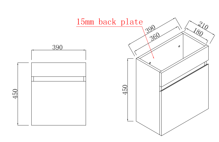 BROOKLYN Wall Hung Plywood VANITY 400MM