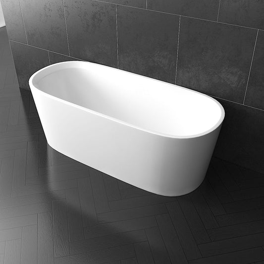 Oval Bathtub WITHOUT OVERFLOW Freestanding Acrylic White