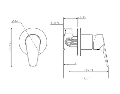 Elementi Main Pressures Only Basin Mixer&Shower Mixer&Shower Slide (Combo Set)