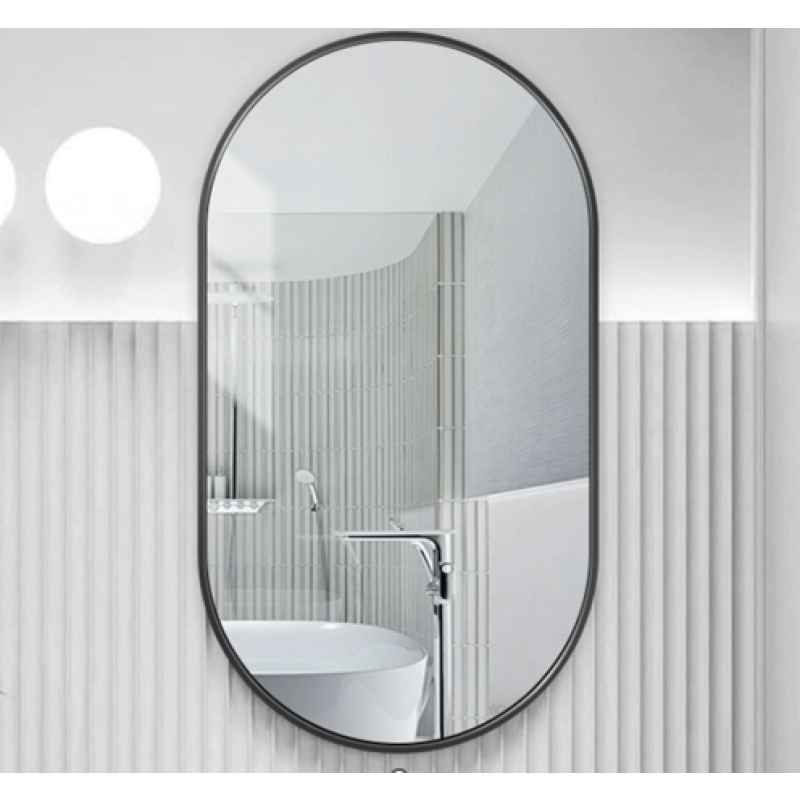 Seraphine Black Framed OVAL Mirror With Black Aluminum Frame 400MM*900MM