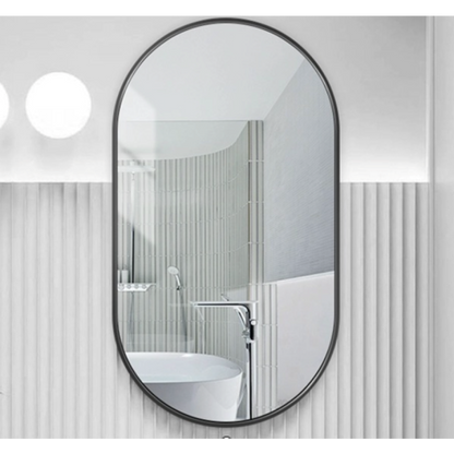 Seraphine Black Framed OVAL Mirror With Black Aluminum Frame 400MM*900MM