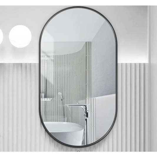 Seraphine Black Framed OVAL Mirror With Black Aluminum Frame 400MM*900MM