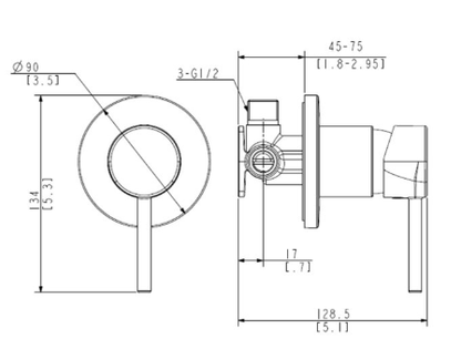 Elementi UNO MAINS PRESSURE SHOWER MIXER