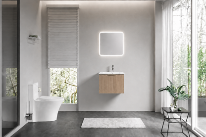 FLUTED OAK WALL HUNG Plywood VANITY 600MM