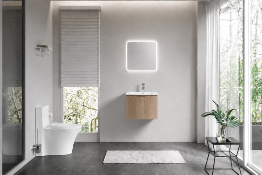FLUTED OAK WALL HUNG Plywood VANITY 600MM