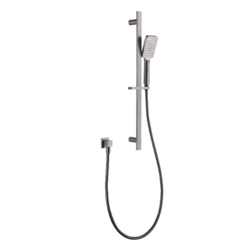 KARTNERS Gunmetal Adjustable Rail Shower Slide