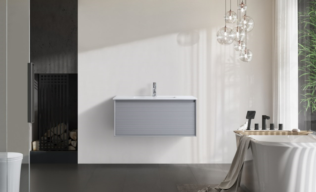 DNW WALL HUNG Plywood VANITY MATT GREY 600MM