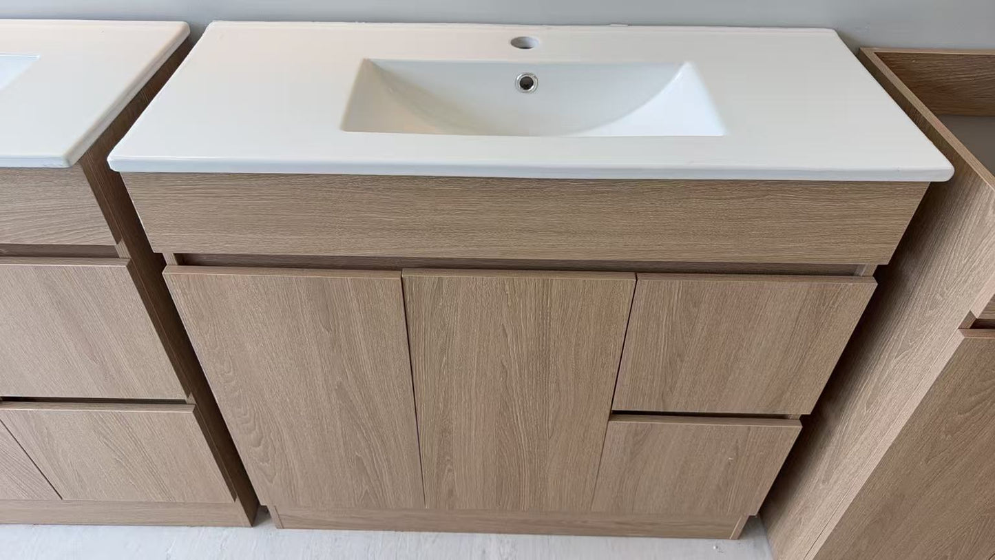 DNF SLIM 900MM*360MM LIGHT OAK Floor Standing Plywood VANITY