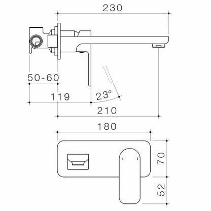 Caroma Luna® Wall Basin/Bath Mixer - Lead Free