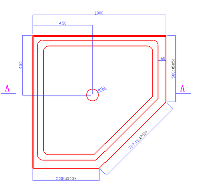 DN-7007 SHOWER GLASS DIAMOND SWING DOOR 1900MM HIGH