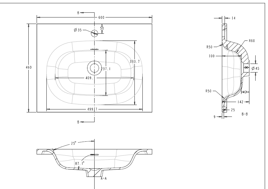Domenic Solid Surface Vanity Top with Overflow