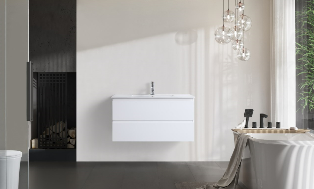 DNW Wall Hung Plywood VANITY Glossy White 750MM