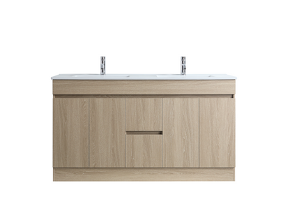 DNF Floorstanding Plywood VANITY Light Oak 1500MM DOUBLE BASIN