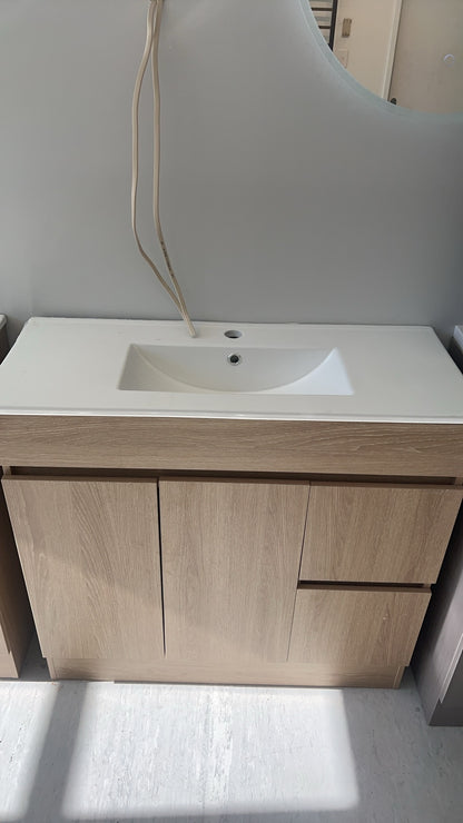 DNF SLIM 600/750/900 LIGHT OAK Floor Standing Plywood VANITY