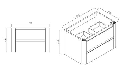 BROOKLYN Wall Hung Plywood VANITY 750MM