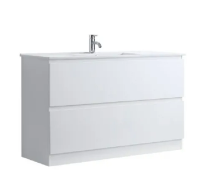 DNF 1200 GLOSSY WHITE Floor Standing Plywood VANITY WITH BASIN