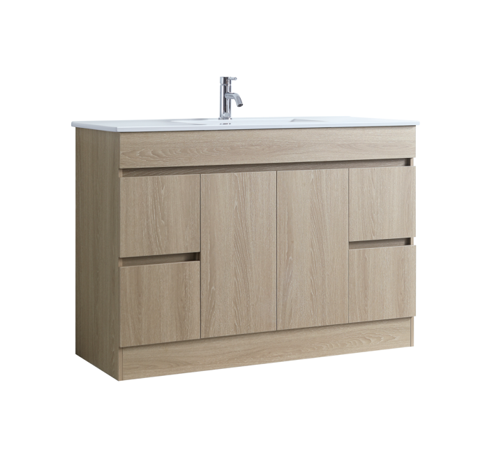 DNF Floorstanding Plywood VANITY Light Oak 1200MM SINGLE BASIN