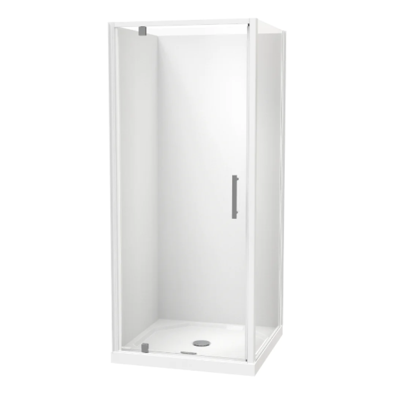 CLEARLITE Millennium Square 2 Sided Pivot Door Acrylic Wall Shower 900*900*2050