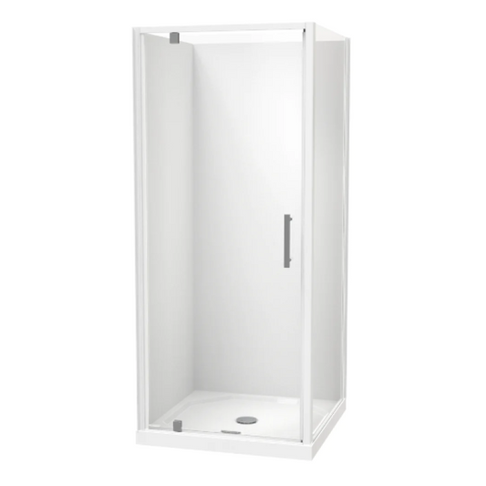 CLEARLITE Millennium Square 2 Sided Pivot Door Acrylic Wall Shower 900*900*2050