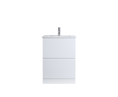 DNF FloorStanding Plywood DOUBLE DRAWERS VANITY GLOSSY WHITE PAINT FINISHED 600MM