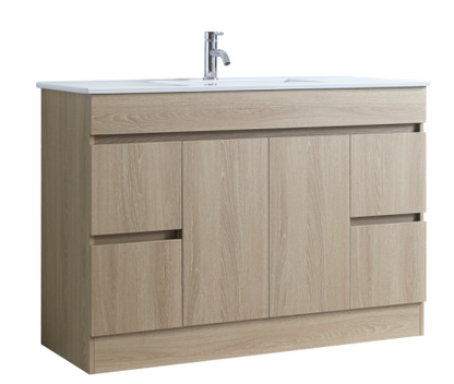 DNF 1200 LIGHT OAK Floor Standing Plywood VANITY WITH BASIN