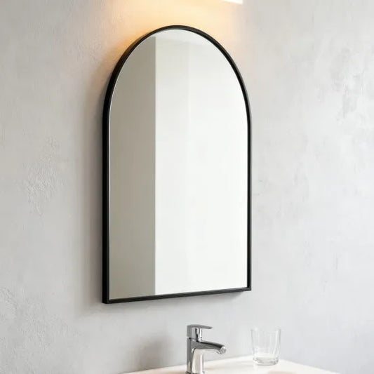 Seraphine Black Framed Arch Mirror With Black Aluminum Frame 5090