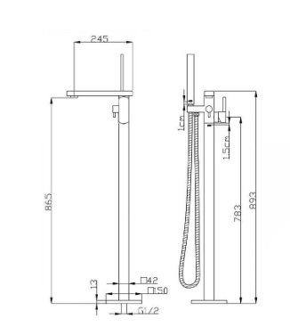 ELEMENTI ION FREESTANDING BATHTUB  COLUMN