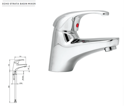 METHVEN ECHO STRATA BASIN MIXER A/P CP - LEAD FREE