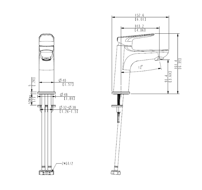 ELEMENTI CURA BASIN MIXER CHROME