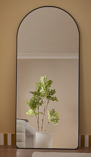 Seraphine Black Framed Arched Floor Mirror 1800mm high
