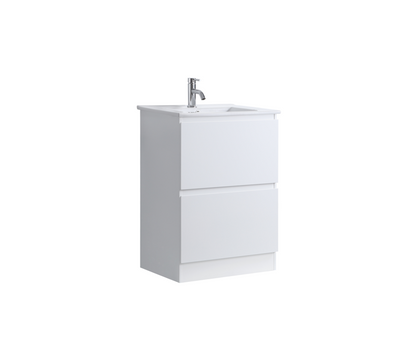 DNF FloorStanding Plywood VANITY GLOSSY WHITE DOUBLE DRAWERS 400MM~1500MM