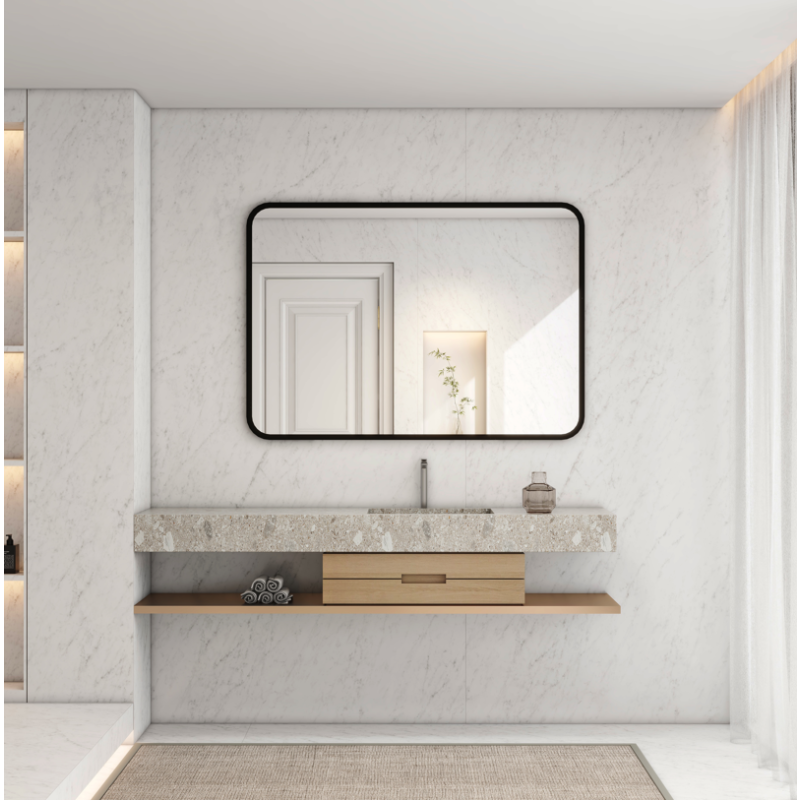 Seraphine Black Framed Rectangle Mirror With Black Aluminum Frame  600MM/750MM/900MM/1200MM/1500MM