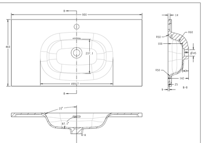 Domenic Solid Surface Vanity Top with Overflow