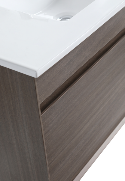 DNW Hamilton Dark Oak Plywood WallHung Vanity 750MM