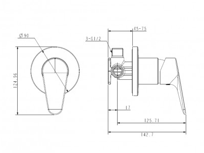 ELEMENTI CURA Shower/Bath MIXER CHROME