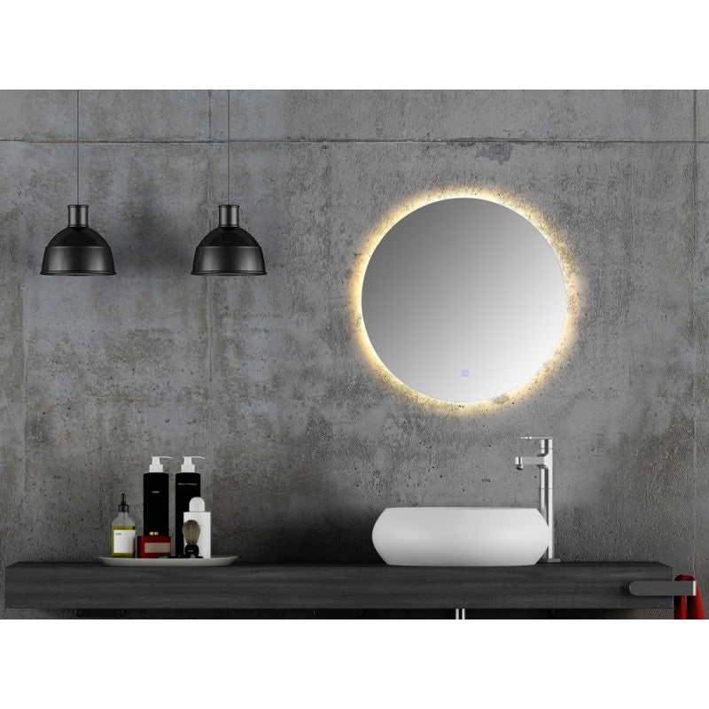 BIANCA 600/700/800/900mm Round LED Mirror with Demister Backlit Touch Switch 3 Colours Lighting Frameless