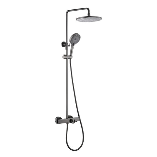 KARTNERS Round Thermostatic System Shower Set GUNMETAL