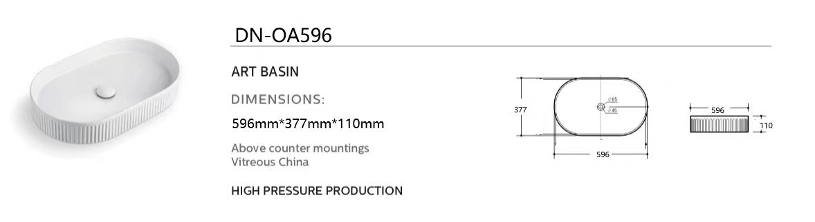Arts Basin Counter top Basin DN-OA596 (WITHOUT OVERFLOW)