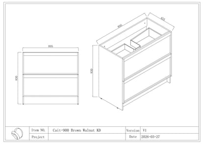 Cait FloorStanding Plywood  VANITY  900MM