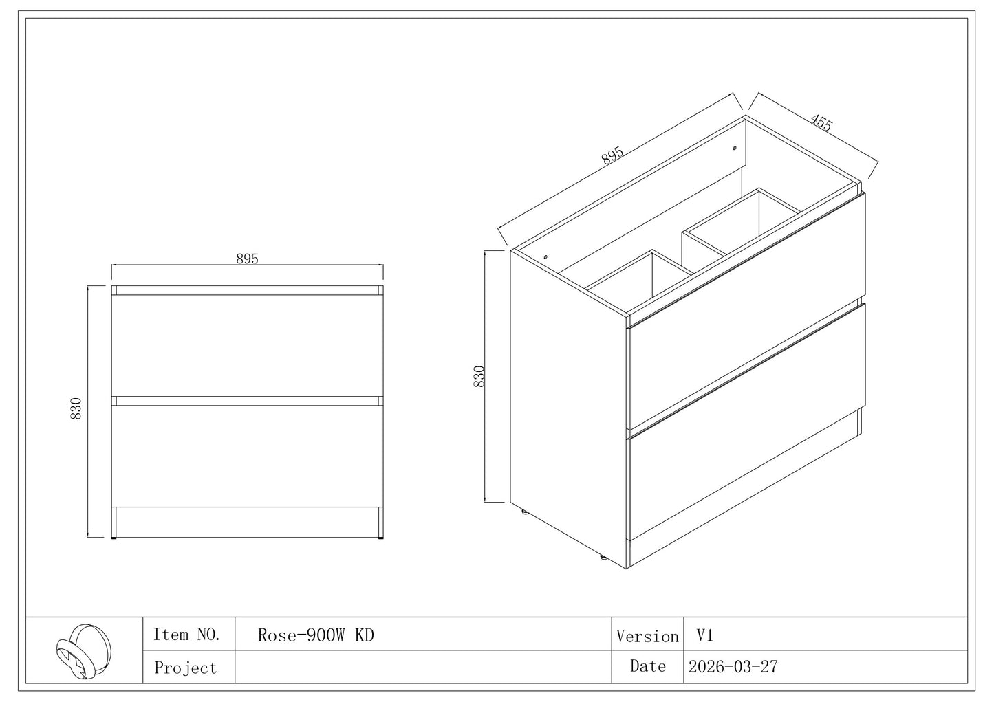 Rose FloorStanding Plywood  VANITY  900MM