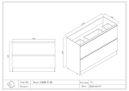 Rose FloorStanding Plywood VANITY 1200MM DOUBLE BASIN