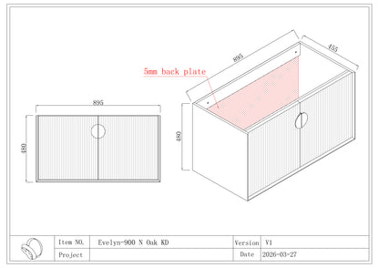 EVELYN WALL HUNG Plywood VANITY 900MM